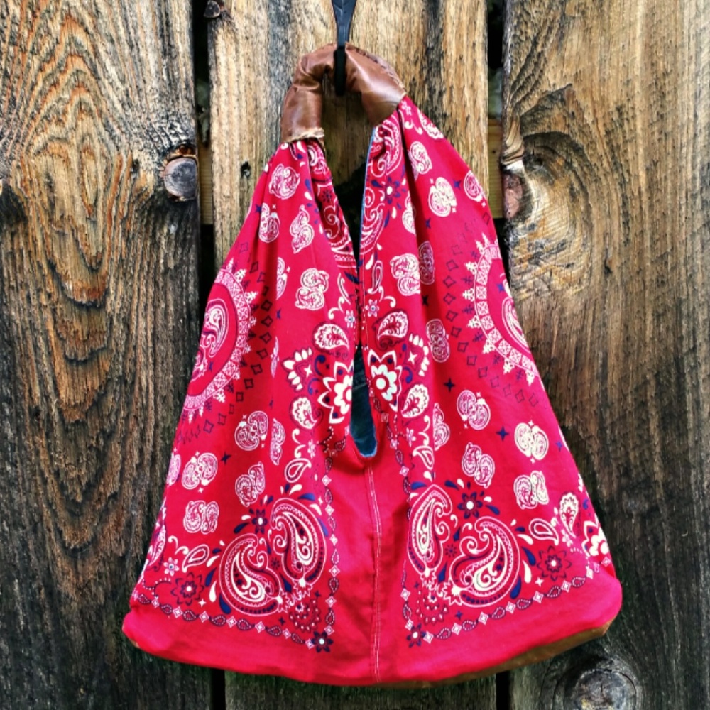 Vintage Bandana Hobo Bag